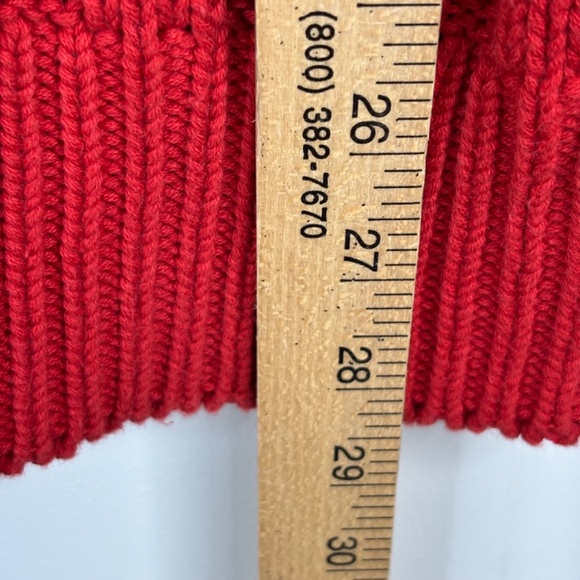 VTG 90s Eddie Bauer Red Ribbed Sweater Womens M Oversized Chunky Slouchy Retro - Picture 6 of 9